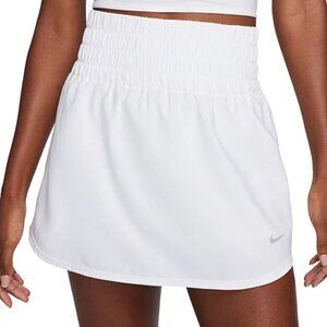 Nike Women's One Dri-FIT Ultra High-Waisted Skort, White, XS